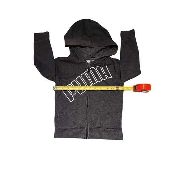 Puma Zip Up Kids Toddler Baby Hoodie Black Spell Out Words Size 4T - Picture 3 of 4